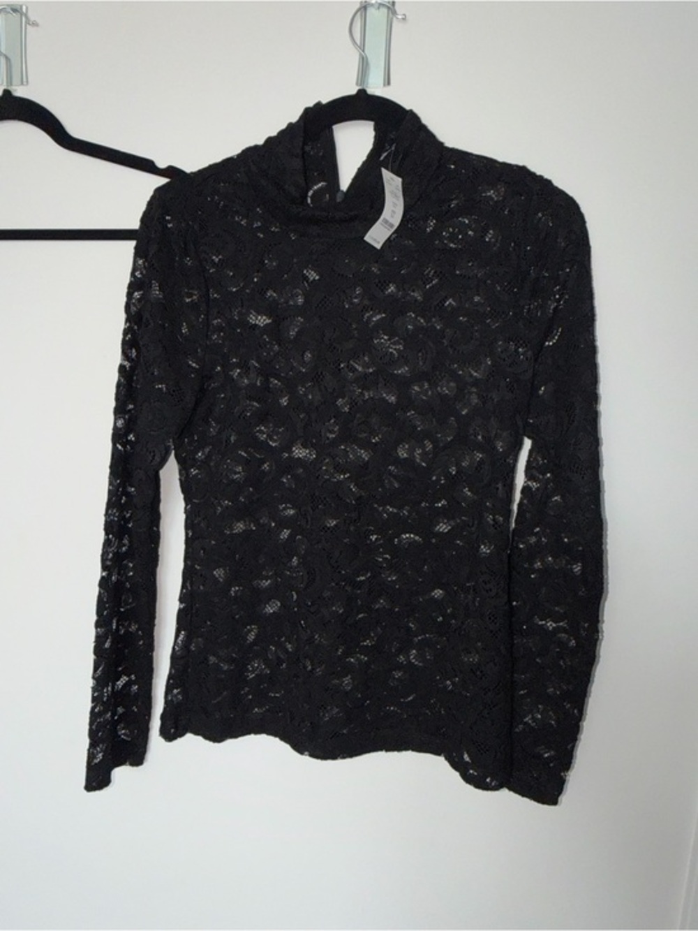 White House Black Market lace high neck blouse